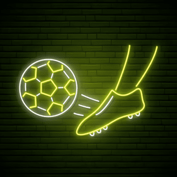 Fußball Schuss Neon LED Wandlicht
