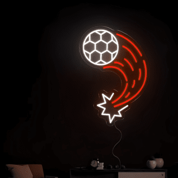Fußball Sternenschuss Neon LED Wandlicht