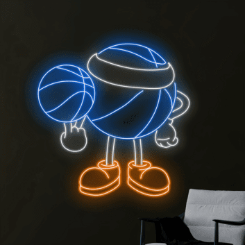 Basketball Neon LED Wandlicht im Cartoon-Stil