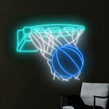 Basketball Korb Neon LED Wandlicht