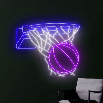 Basketball Korb Neon LED Wandlicht