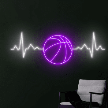 Basketball Herzschlag Neon LED Wandlicht