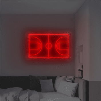 Basketballfeld Neon LED Wandlicht