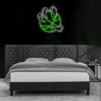 Basketball mit Raubtierkrallen LED-Neonschild für Wohnzimmer Sportbar