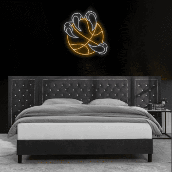 Basketball mit Raubtierkrallen LED-Neonschild für Wohnzimmer Sportbar