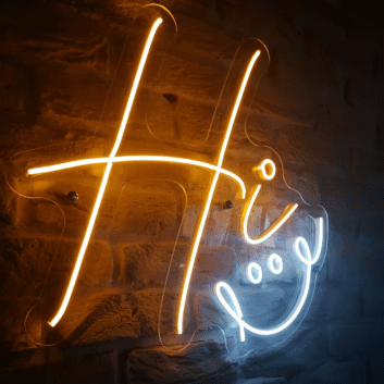 Hi LED-Neonschild für Wohnzimmer oder Café