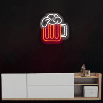 Bierkrug mit Schaum LED-Neonschild für Bar und Kneipe