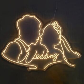 Brautpaar Silhouette Wedding Neon LED Schild