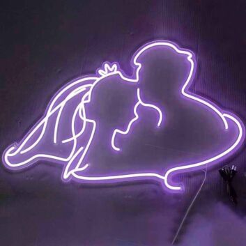 Brautpaar Silhouette Hochzeits Neon LED Schild