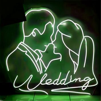 Wedding Neon LED Schild Brautpaar Silhouette