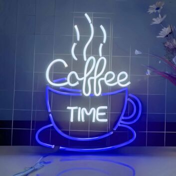 Coffee Time LED-Neonschild für Café oder Küche