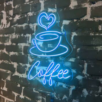 Kaffeetasse mit Herzsymbol LED Neonschild für Café und Küche