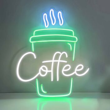 Kaffeebecher LED Neonschild für Café und Küche