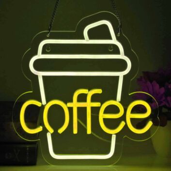 Coffee LED-Neonschild mit Kaffeebecher