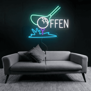 OFFEN Golf LED Neonschild Neonlicht mit Golfschläger & Golfball