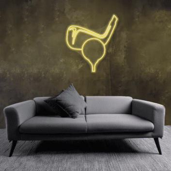 Golfball mit Schläger LED Neon Schild