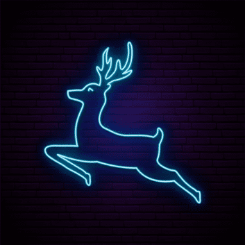 LED Neonschild springender Hirsch als moderne Wanddekoration
