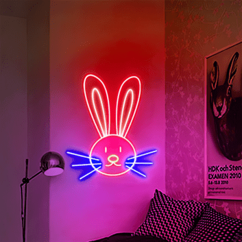 Hasengesicht LED-Neonschild Wohnzimmer Kinderzimmer
