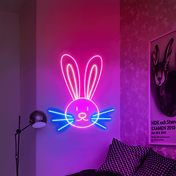 Hasengesicht LED-Neonschild Wohnzimmer Kinderzimmer