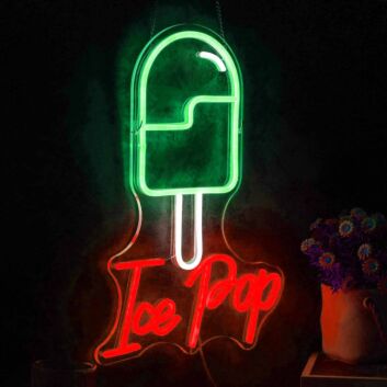 LED Neonschild Ice Pop Eis am Stiel für Wanddekoration