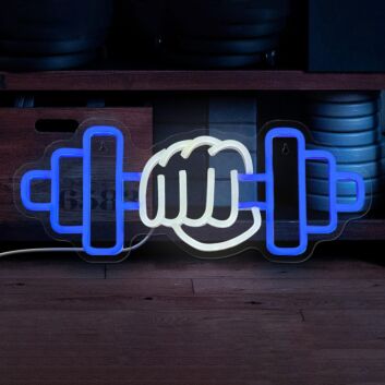 Faust mit Hantel LED-Neonschild für Fitnessstudio Home Gym