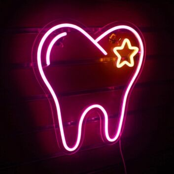 Zahn mit Stern LED-Neonschild für Dentalklinik