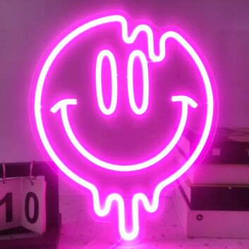 Schmelzendes Smiley Gesicht LED-Neonschild Wohnzimmer Bar