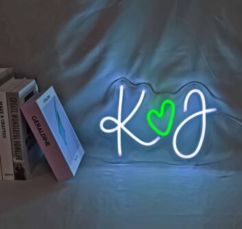 K♡J LED-Neonschild für Hochzeit oder Schlafzimmer
