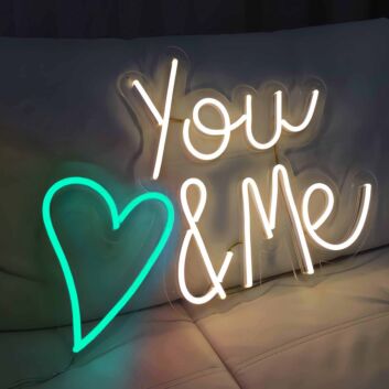 You &amp; Me LED-Neonschild Wohnzimmer Schlafzimmer