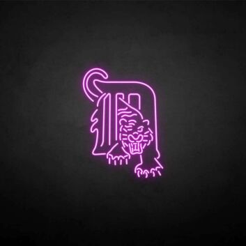 Tiger mit Buchstabe D LED-Neonschild für Bar und Wohnzimmer