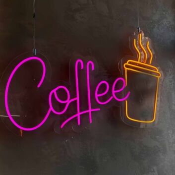 Kaffeebecher mit Dampf LED Neonschild für Café und Küche