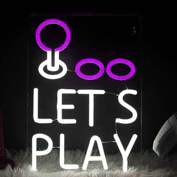 LET&#039;S PLAY LED-Neonschild für Gaming und Wohnzimmer