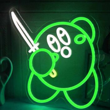 Cartoonfigur mit Schwert LED-Neonschild für Gamingzimmer oder Kinderzimmer