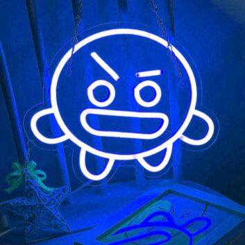 wütendes Emoji Gesicht LED-Neonschild für Gaming Zimmer