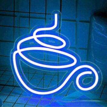 Kaffeetasse mit Dampf LED-Neonschild für Café oder Küche