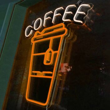 Kaffeebecher LED Neonschild für Café und Küche