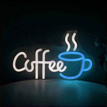 Coffee LED-Neonschild mit Kaffeetasse