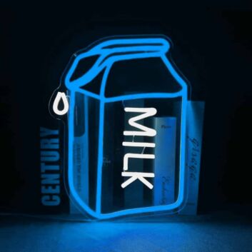 Milchpackung LED Neonschild für Küche und Café