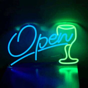 Open LED-Neonschild für Bar und Café