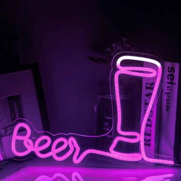 Bierglas LED Neonschild für Bar und Küche
