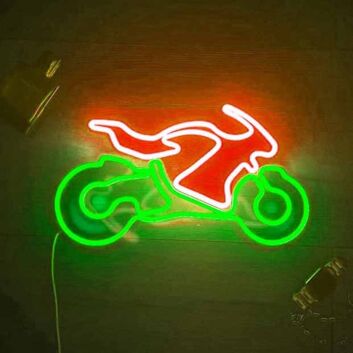 Motorradfahrer LED Neonschild als stilvolle Wanddekoration