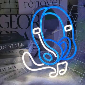 Kopfhörer mit Musiknote LED-Neonschild Wohnzimmer Musikstudio
