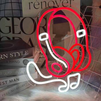 Kopfhörer mit Musiknote LED-Neonschild Wohnzimmer Musikstudio