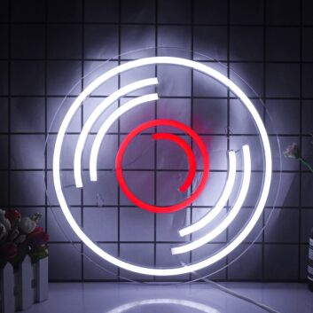 Schallplatte als LED-Neonschild