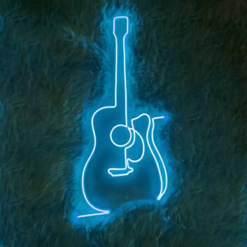 Gitarre LED Neonschild als stilvolle Wanddekoration