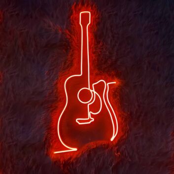 Gitarre LED Neonschild als stilvolle Wanddekoration