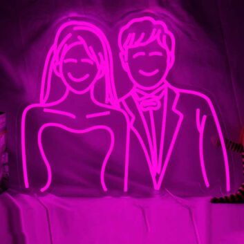 Brautpaar Silhouette LED-Neonschild für Hochzeit Fotohintergrund