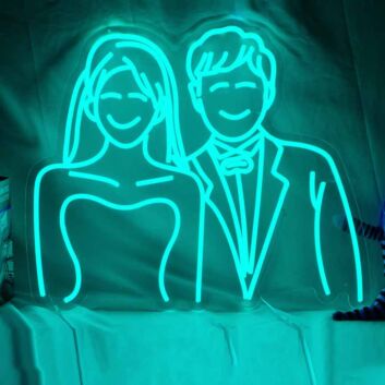 Brautpaar Silhouette LED-Neonschild für Hochzeit Fotohintergrund