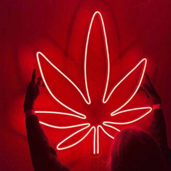 Cannabisblatt LED-Neonschild für Bar Wohnzimmer
