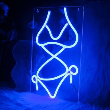 Frauenkörper Silhouette im Bikini LED-Neonschild für Bar Club